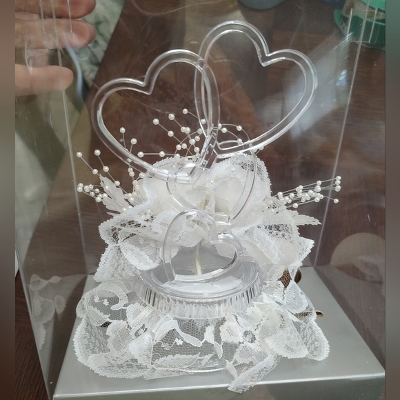 Wilton Simple Joys Wedding Cake Topper #103-150 Hearts Lace Roses Ellen Williams - Picture 10 of 14